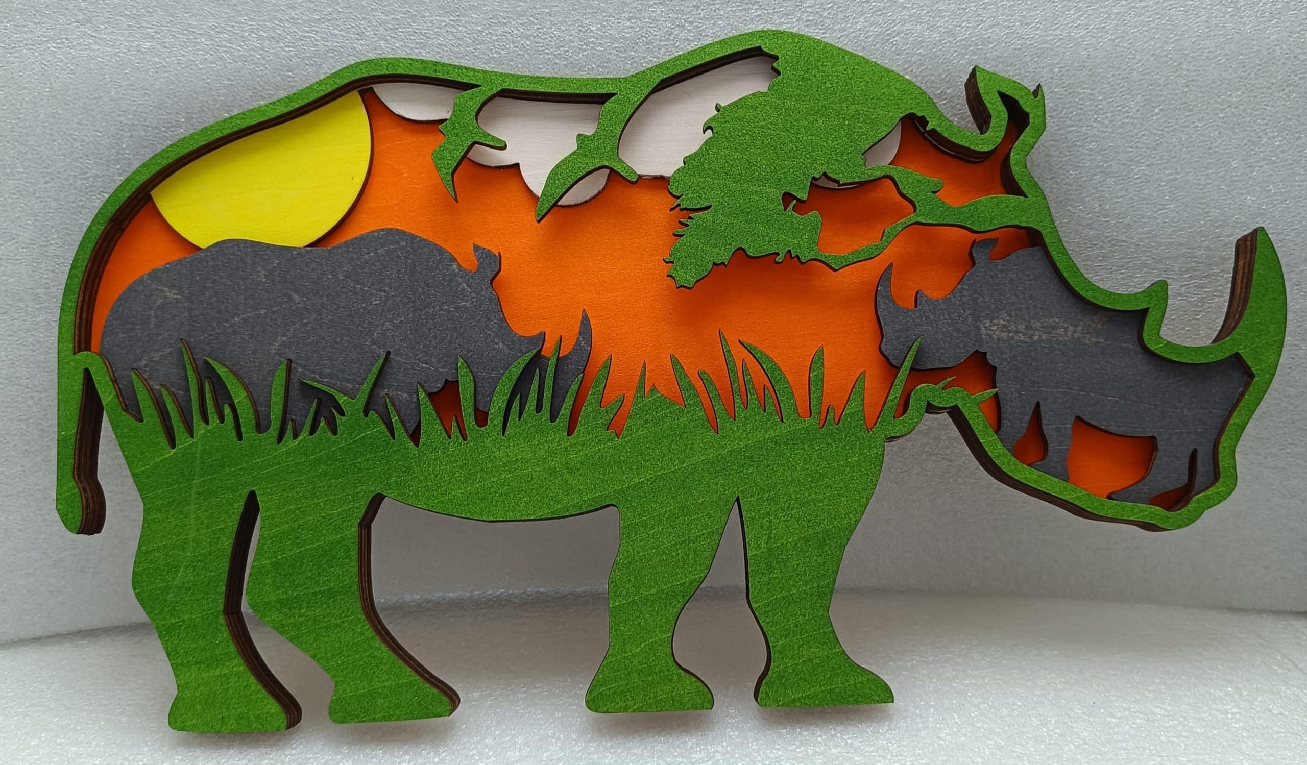 Rhinocéros Bois – Multicouches – Image 3
