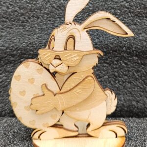 Lapin à Lunettes avec Gros Œuf de Pâques Petit format