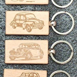 Porte-clés en Bois Voiture