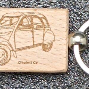 Porte-Clé Citroën 2CV en Bois