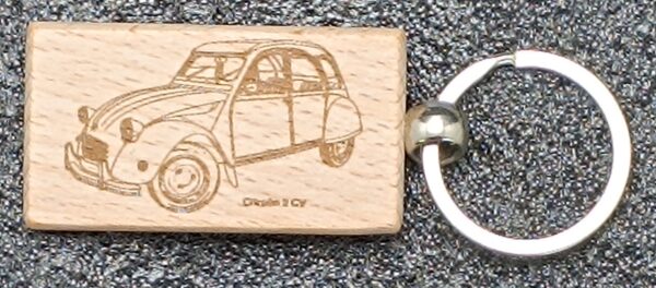 Porte-Clé Citroën 2CV en Bois