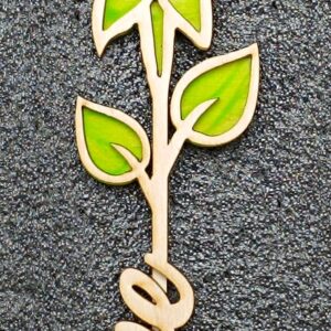 Fleur "Love" Gravée en Bois
