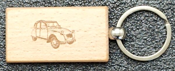 Porte-Clé Citroën 2CV en Bois