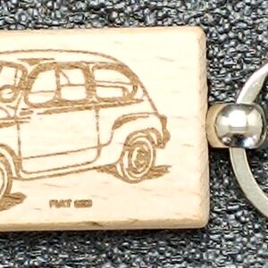 Porte-Clé Fiat 600 en Bois