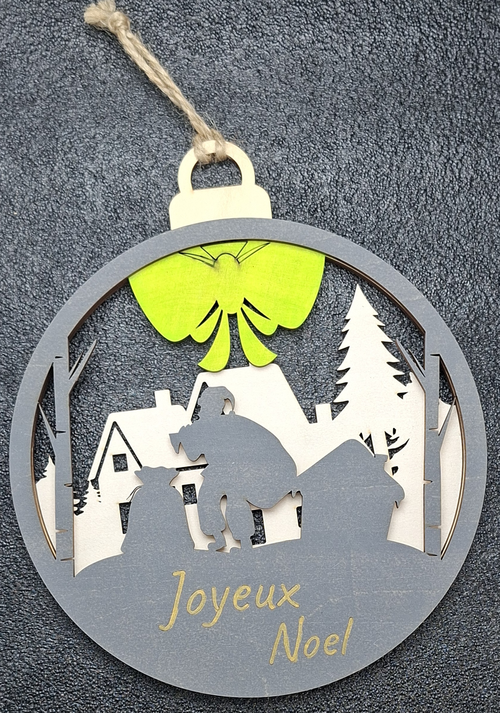 Grande Boule de Noël en Bois 3D – Image 3