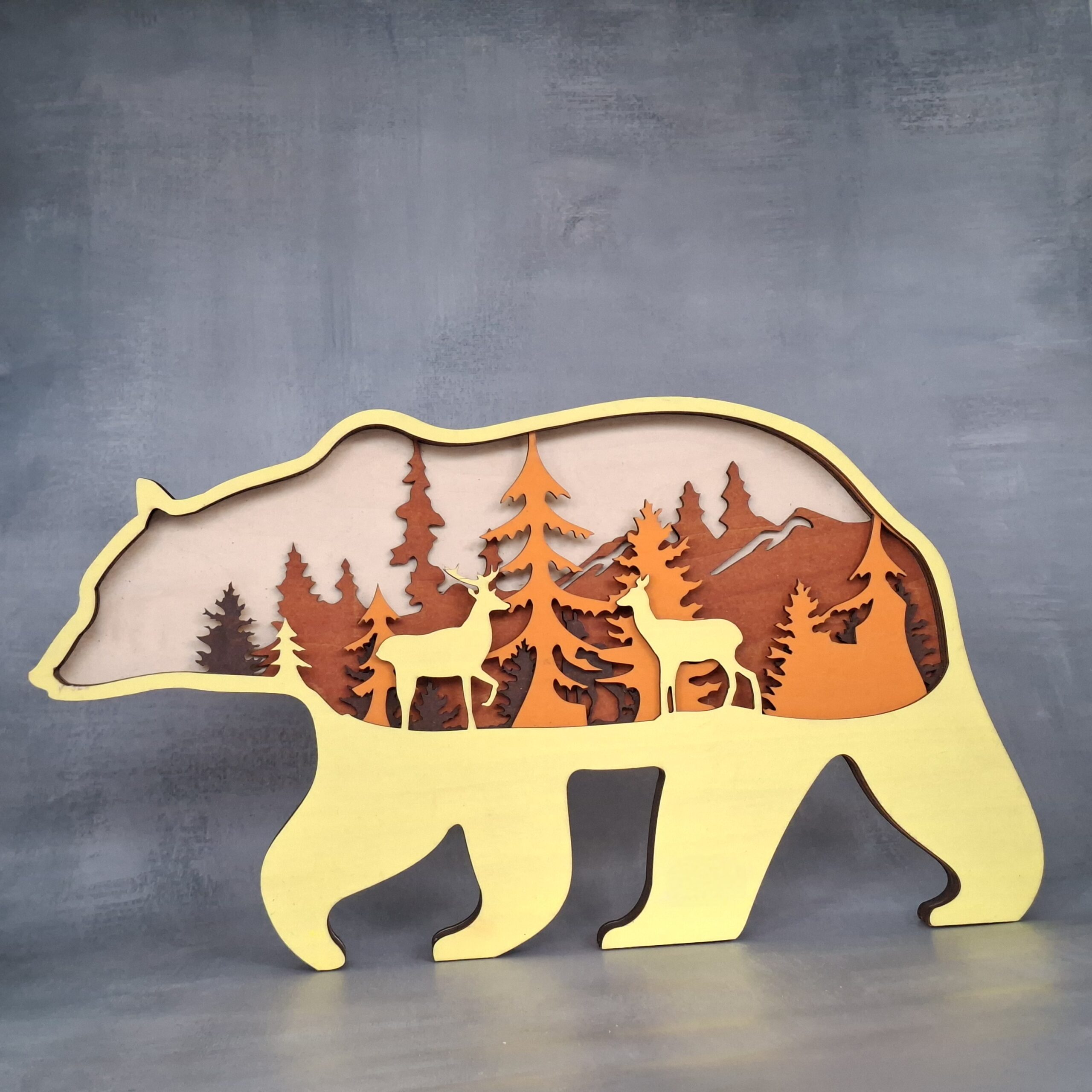 Ours Cerfs en Bois – Multicouches – Image 3