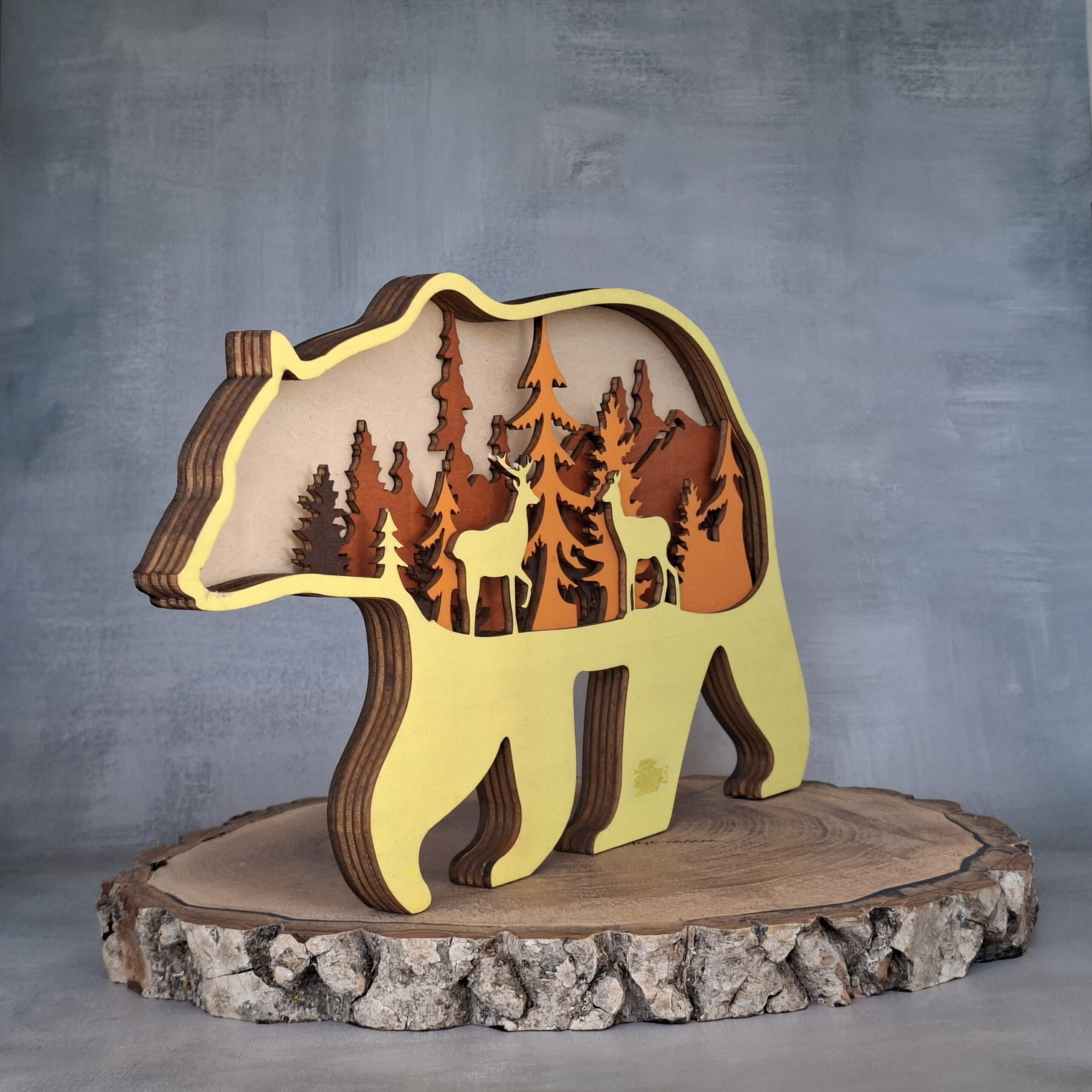 Ours Cerfs en Bois – Multicouches – Image 2