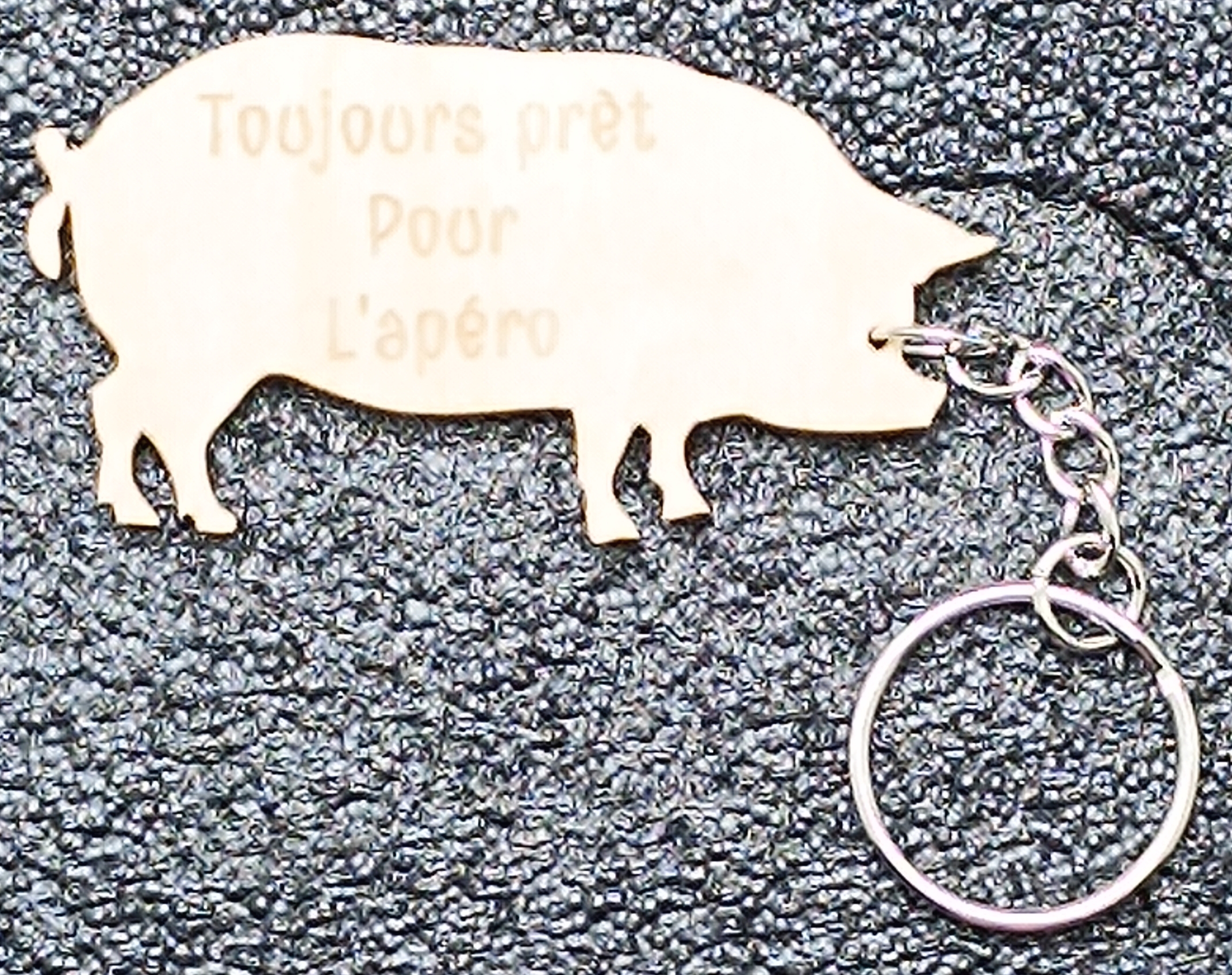 Porte-clé Cochon en bois