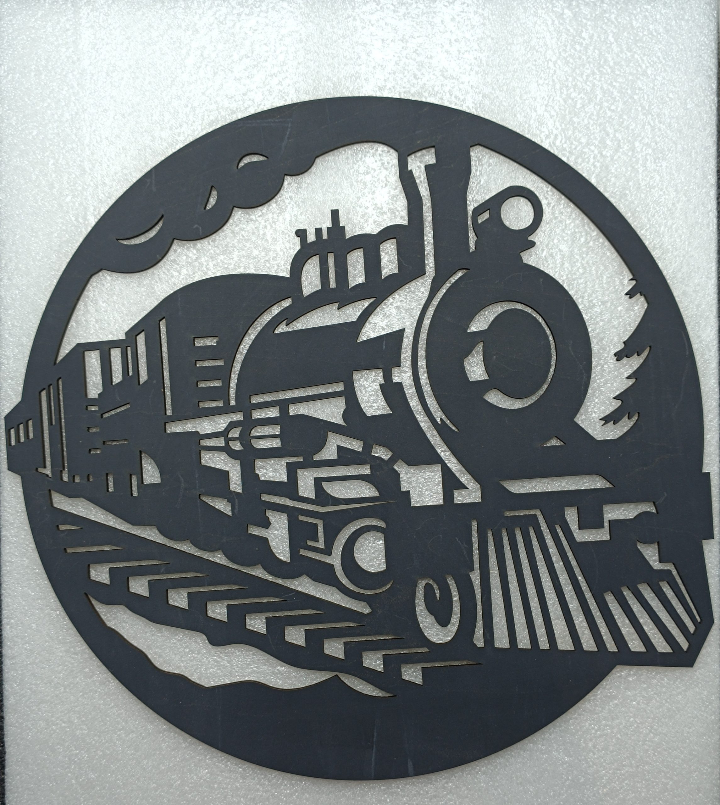 Découpe murale Locomotive en bois