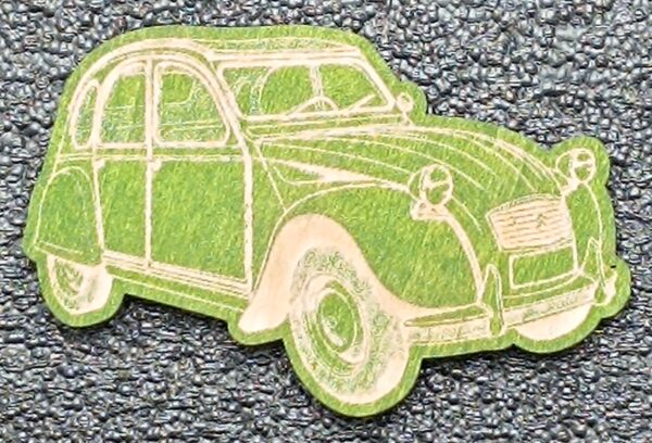 Magnet Citroën 2CV en bois