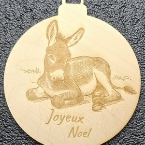 Boule de Noël Âne & Joyeux Noël