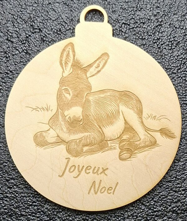 Boule de Noël Âne & Joyeux Noël