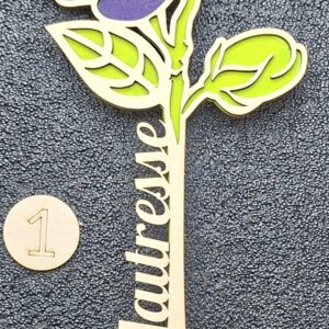 Fleurs personnalisables en bois 2D