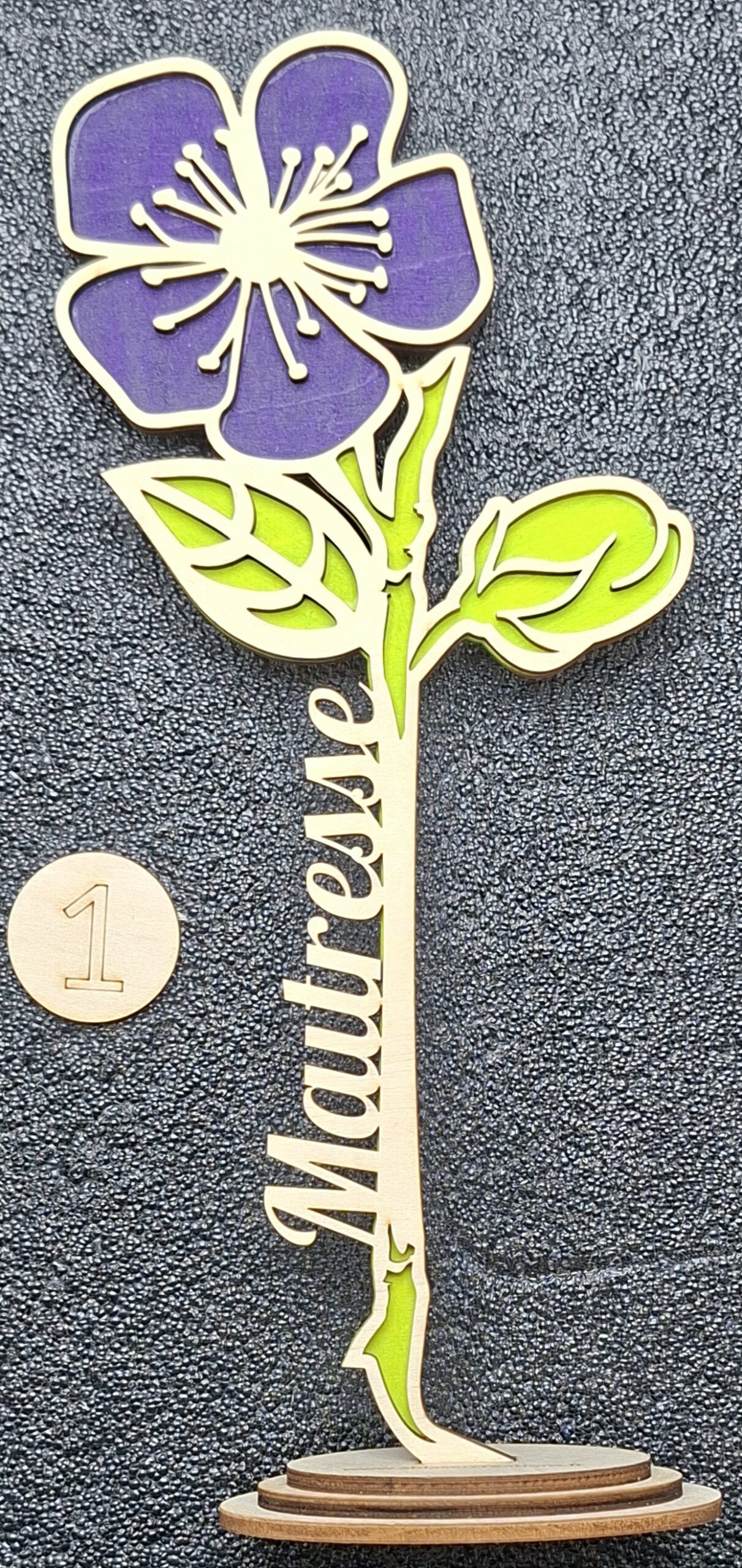 Fleurs personnalisables en bois 2D