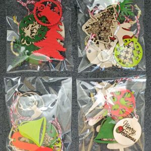 Lot de 10 décorations de Noël en bois