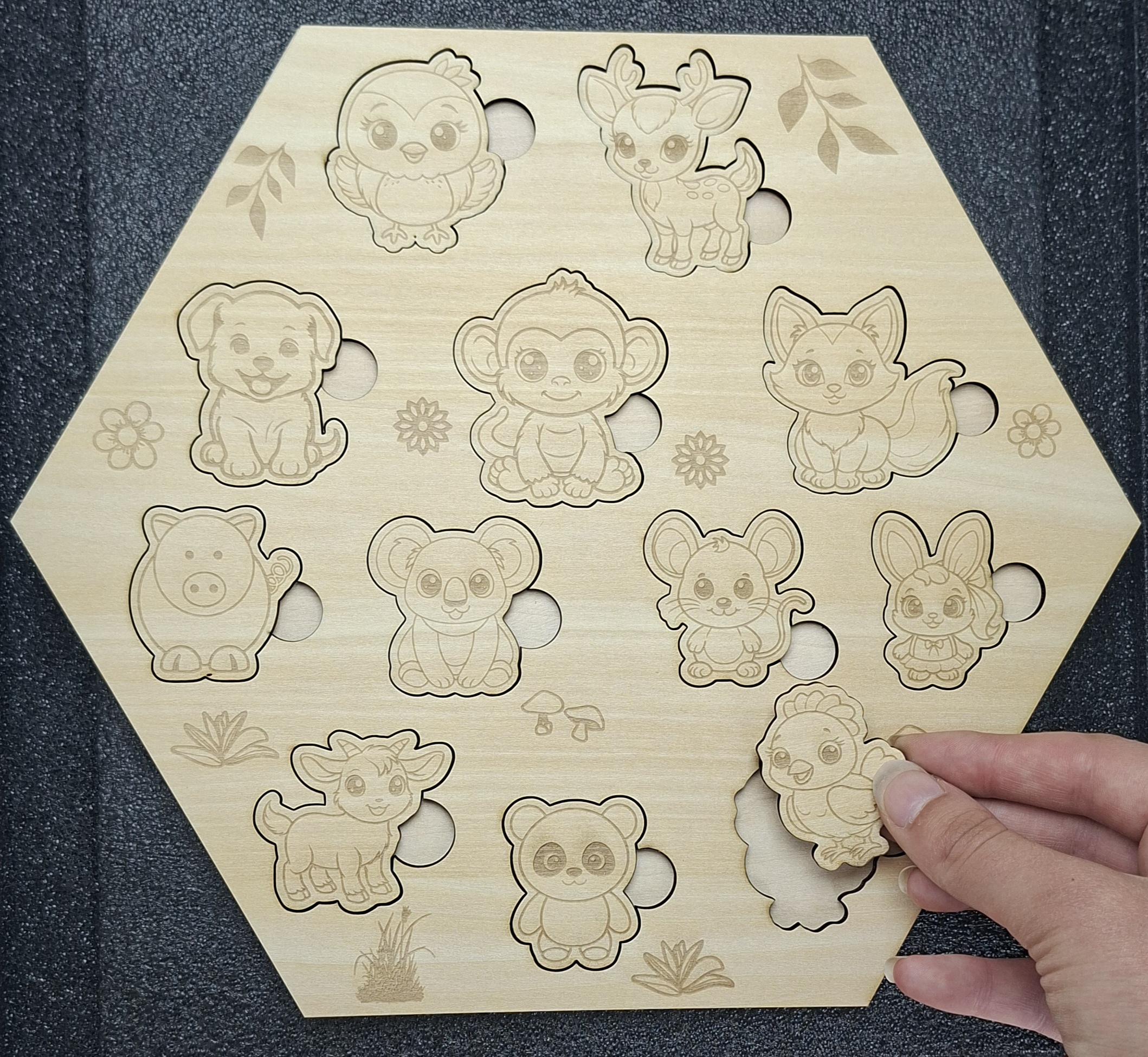 Puzzle animaux en bois pour enfants – Image 2