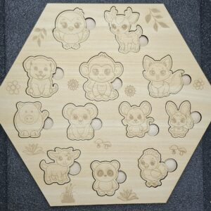Puzzle animaux en bois pour enfants