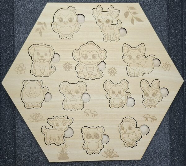 Puzzle animaux en bois pour enfants