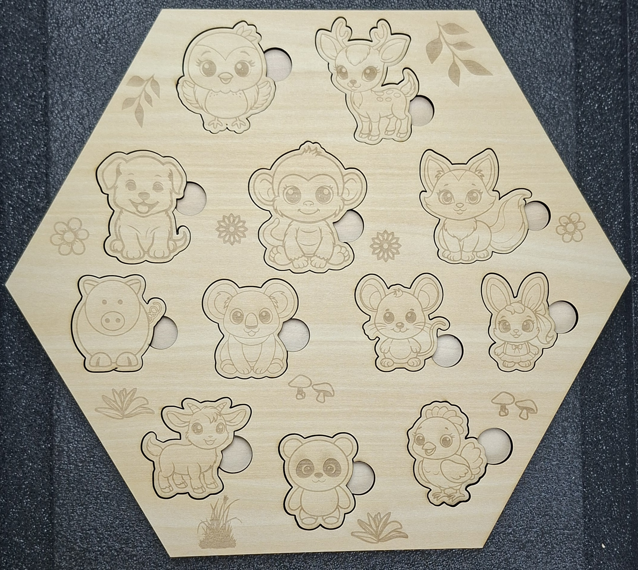 Puzzle animaux en bois pour enfants