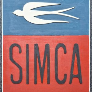 Plaque décorative SIMCA en bois