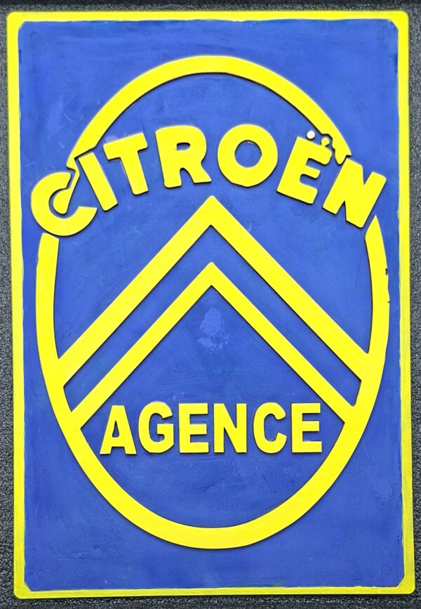 Plaque décorative Agence Citroën en bois 