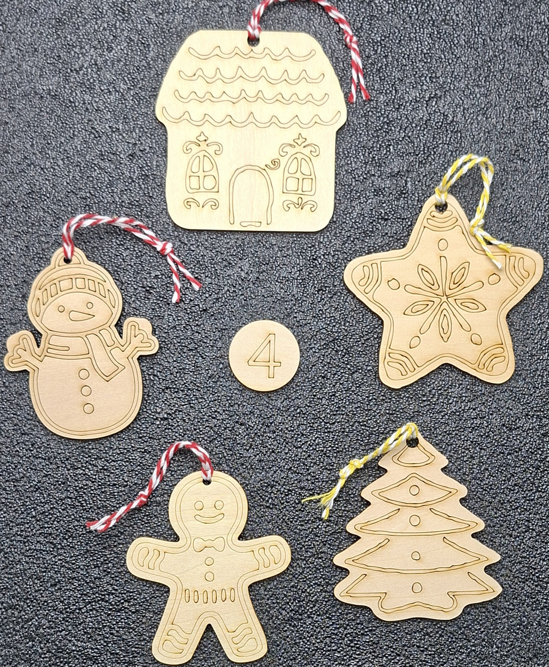 Lot de boules de Noël en bois à colorier – Image 4