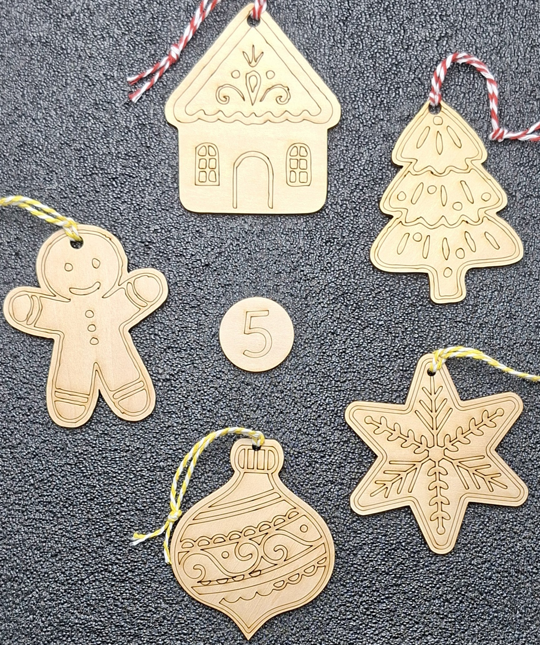 Lot de boules de Noël en bois à colorier – Image 5