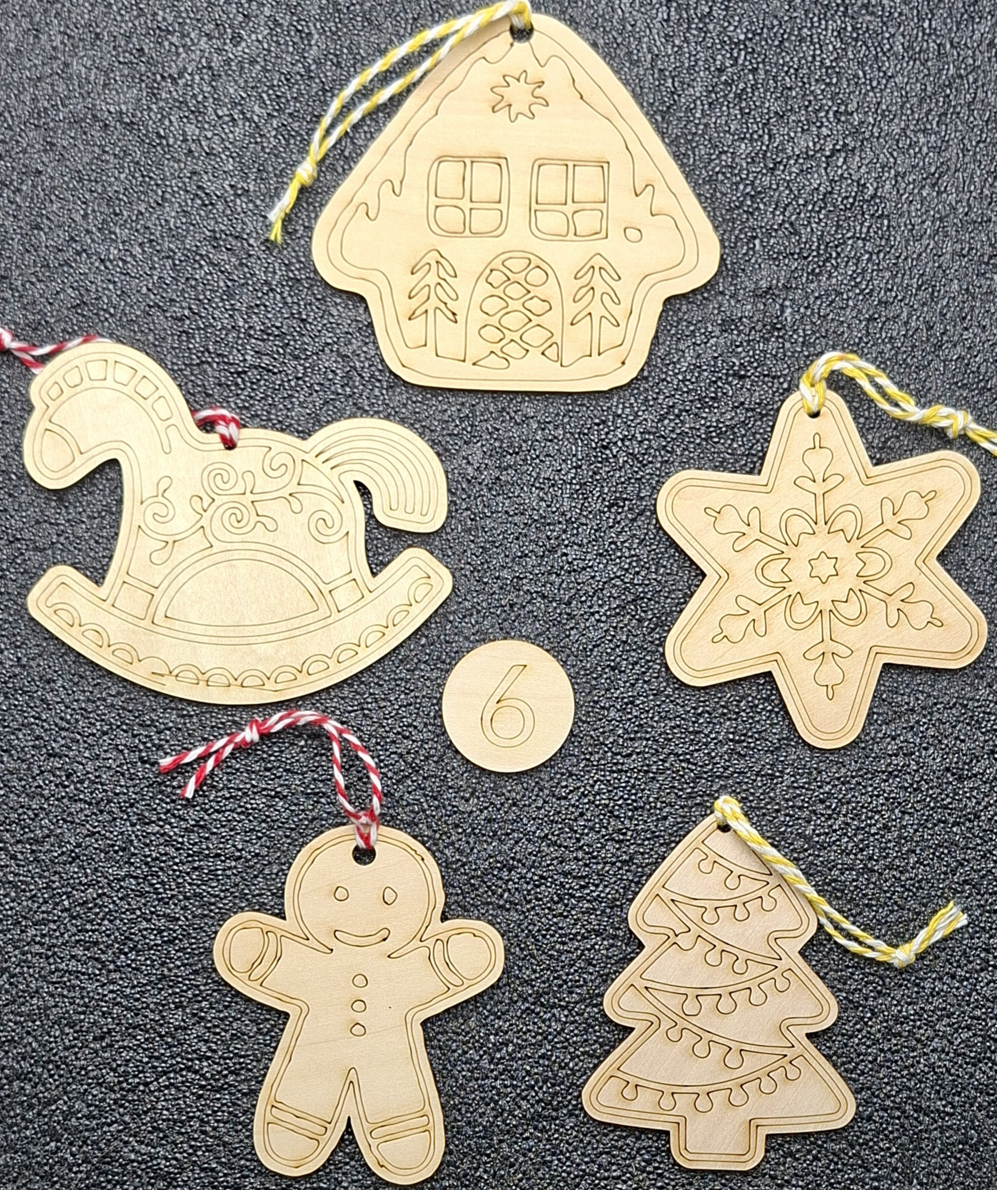 Lot de boules de Noël en bois à colorier – Image 6