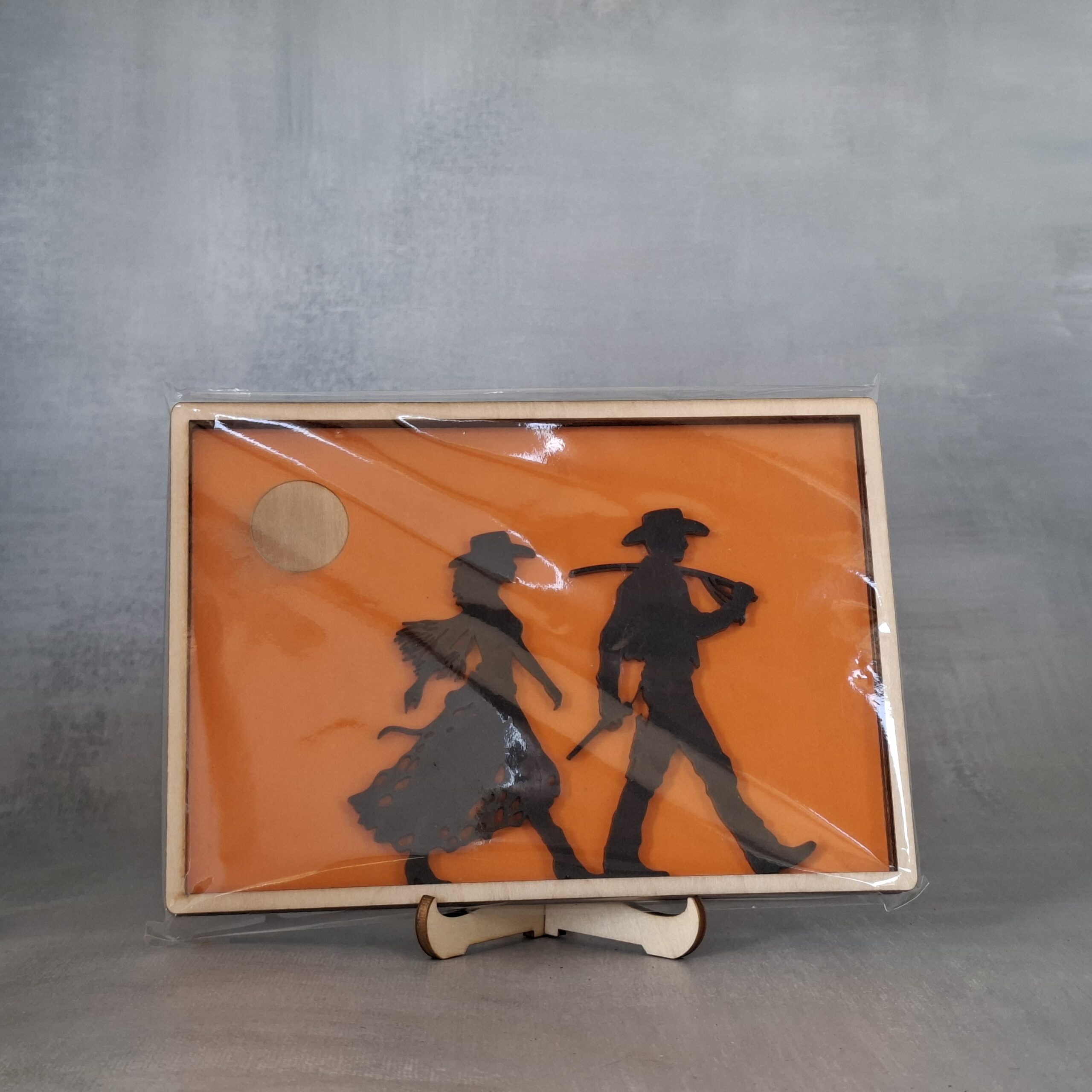 Cadre Chasseur & Dame 3D en bois – Image 4