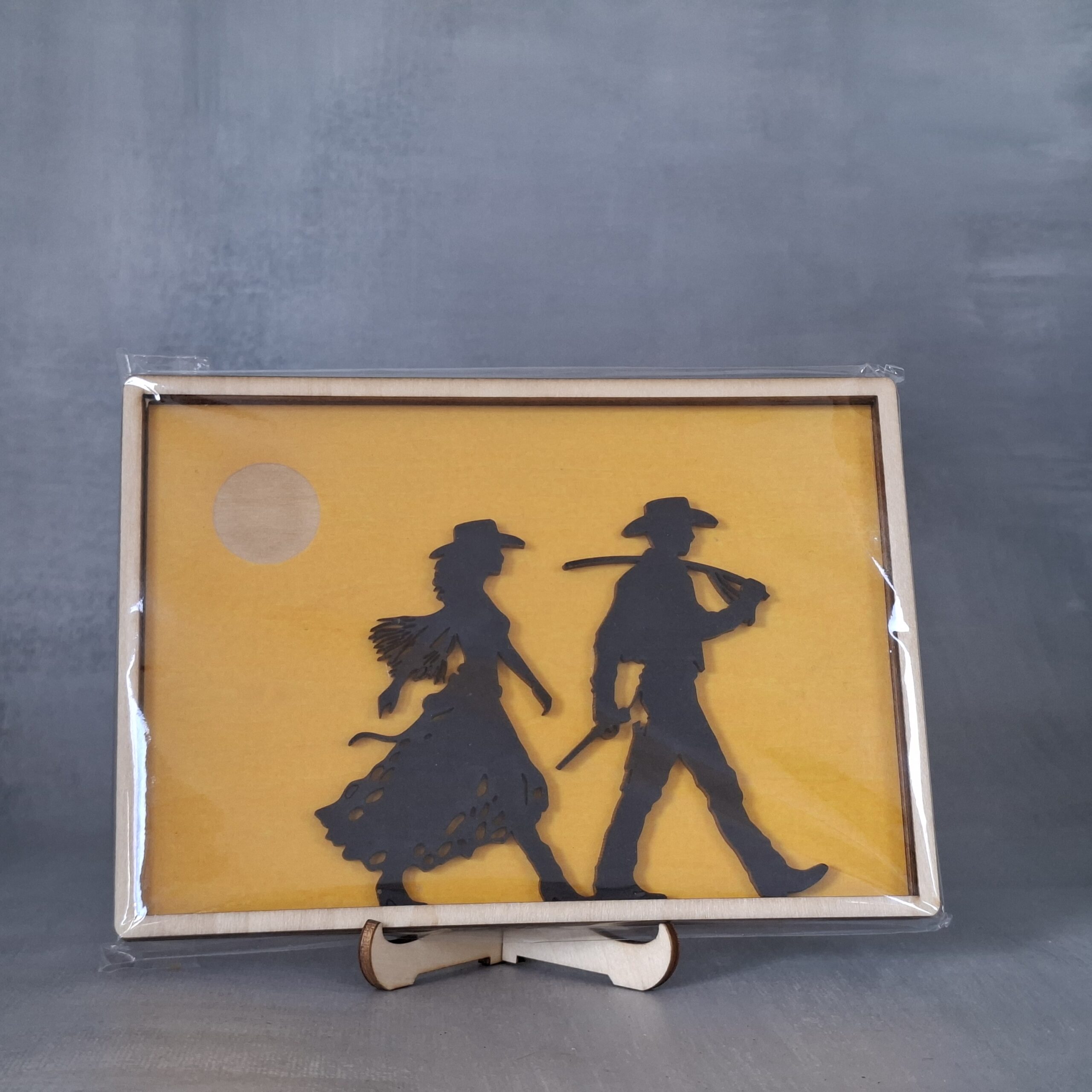 Cadre Chasseur & Dame 3D en bois – Image 3