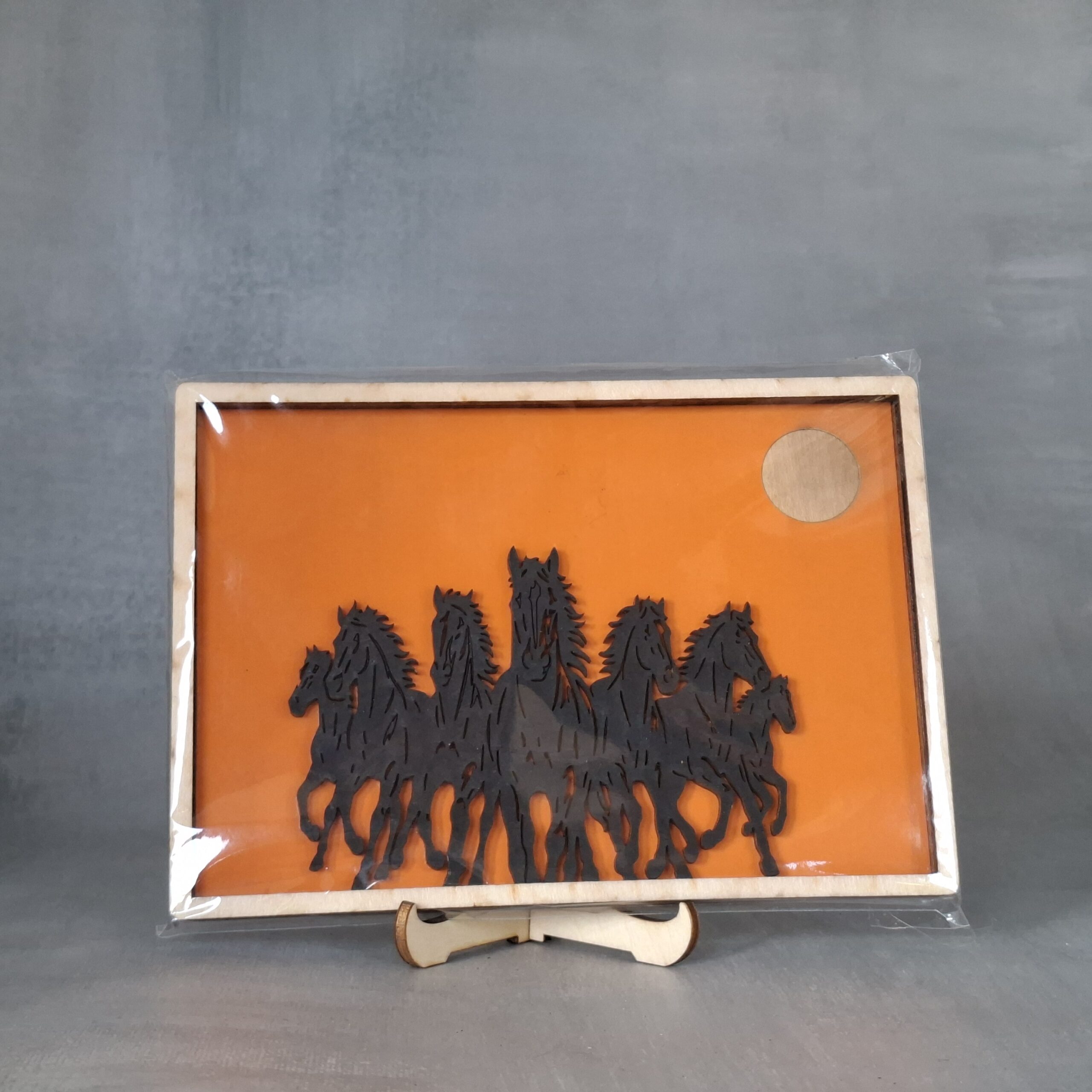 Cadre Chevaux en Bois – Image 3