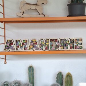 Prénom AMANDINE bois découpé