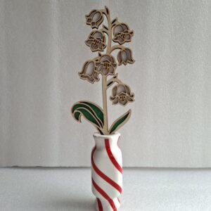 Fleur en bois 2D Peint a la main Muguet