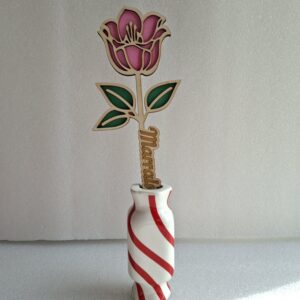 Fleur en bois - Marraine