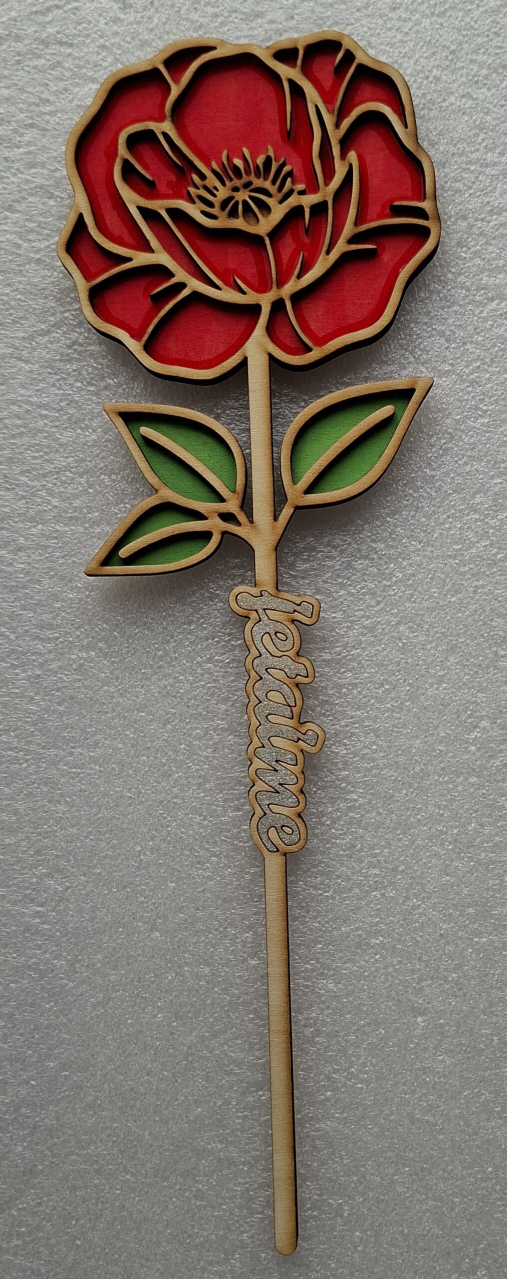 Fleur en bois - Je t'aime – Image 2