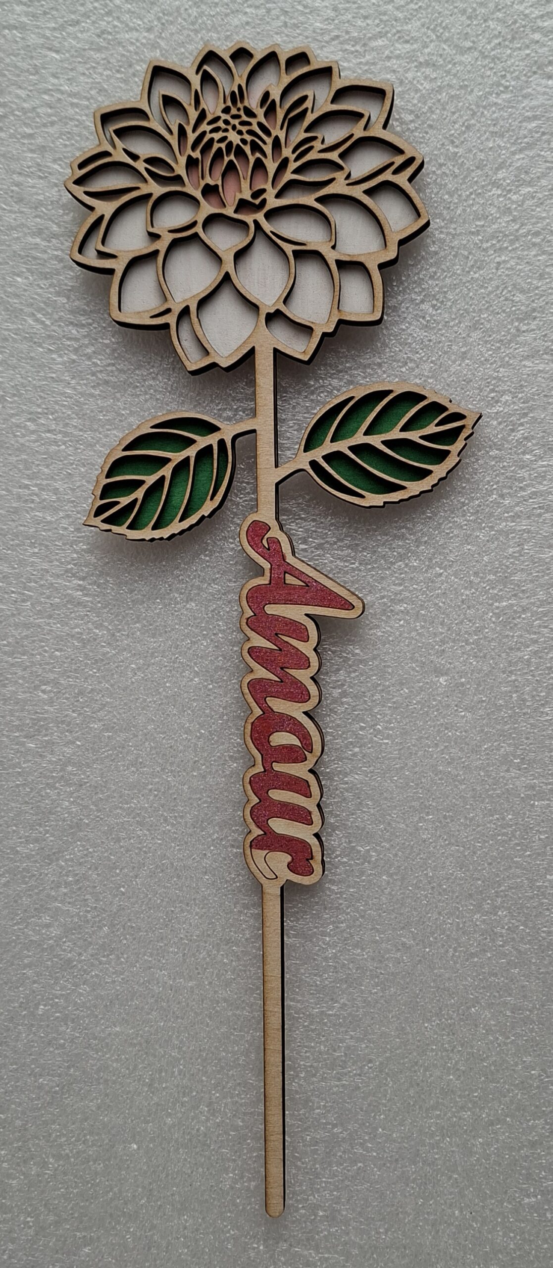 Fleur en bois – Amour – Image 2