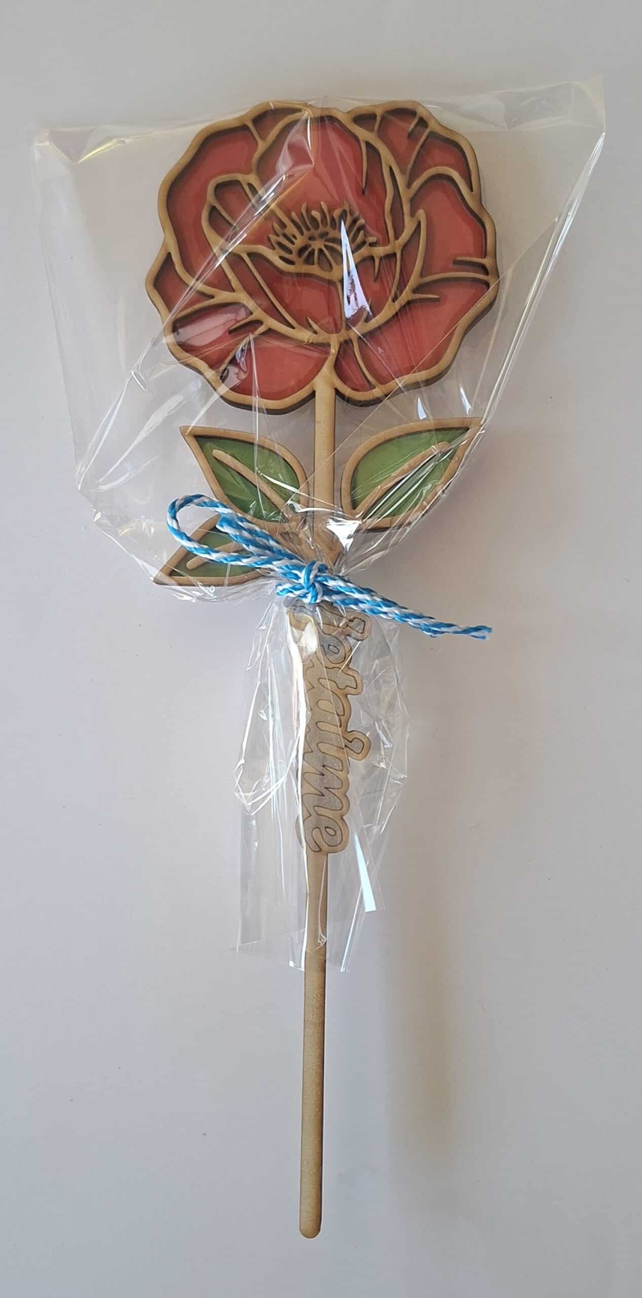 Fleur en bois - Je t'aime – Image 3