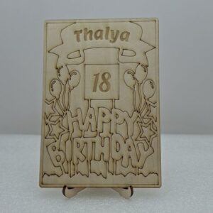 Carte en bois Anniversaire
