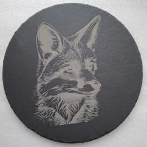 Gravure Renard Ardoise Ronde