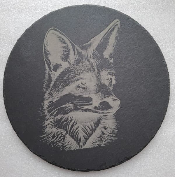 Gravure Renard Ardoise Ronde