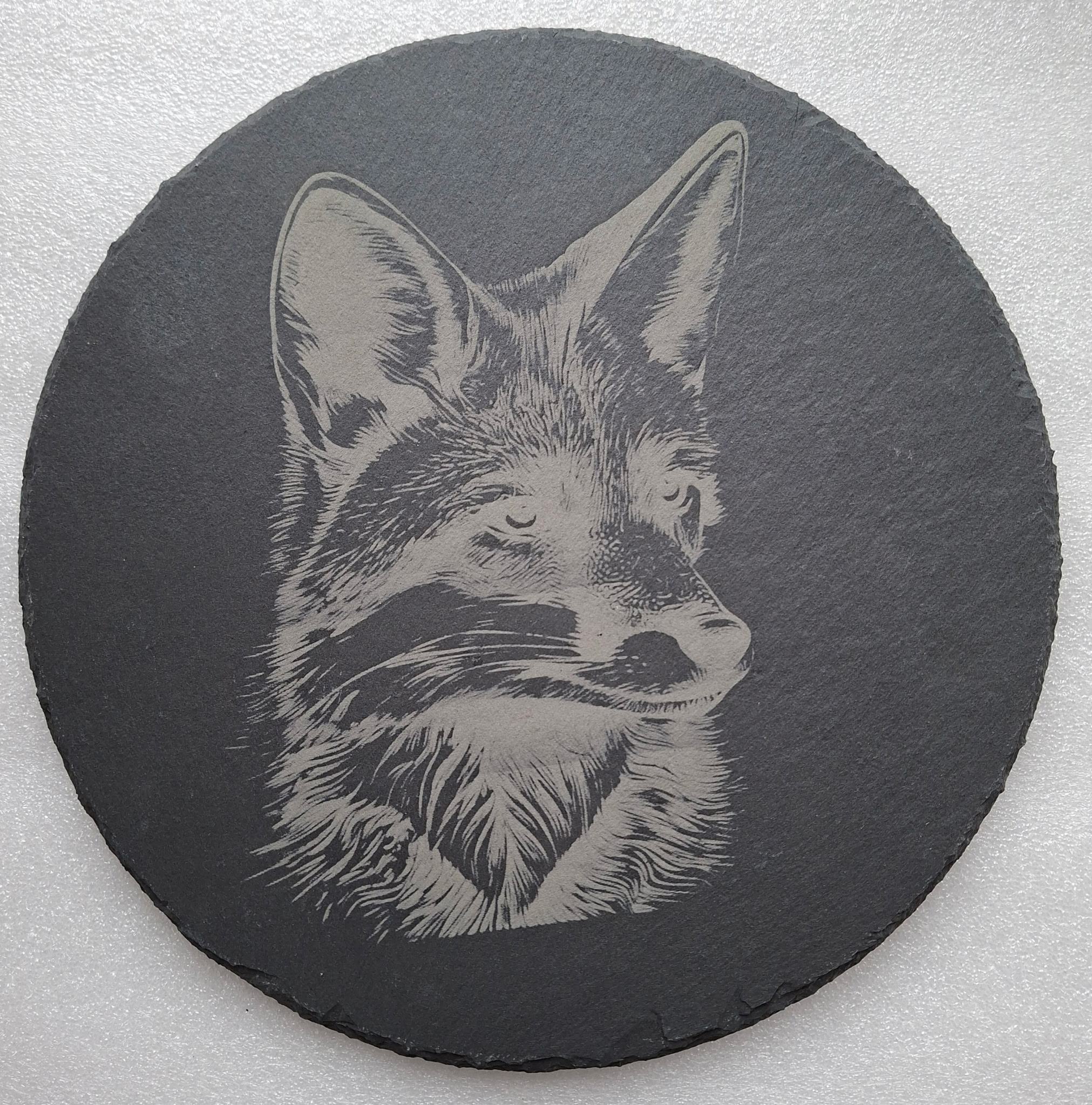 Gravure Renard Ardoise Ronde