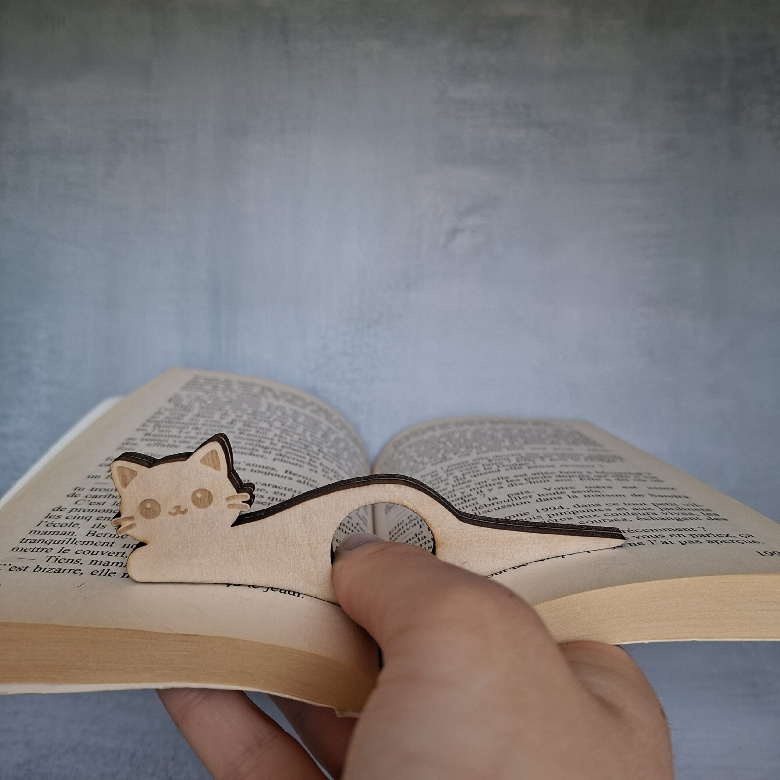 Bague de lecture Chat en bois