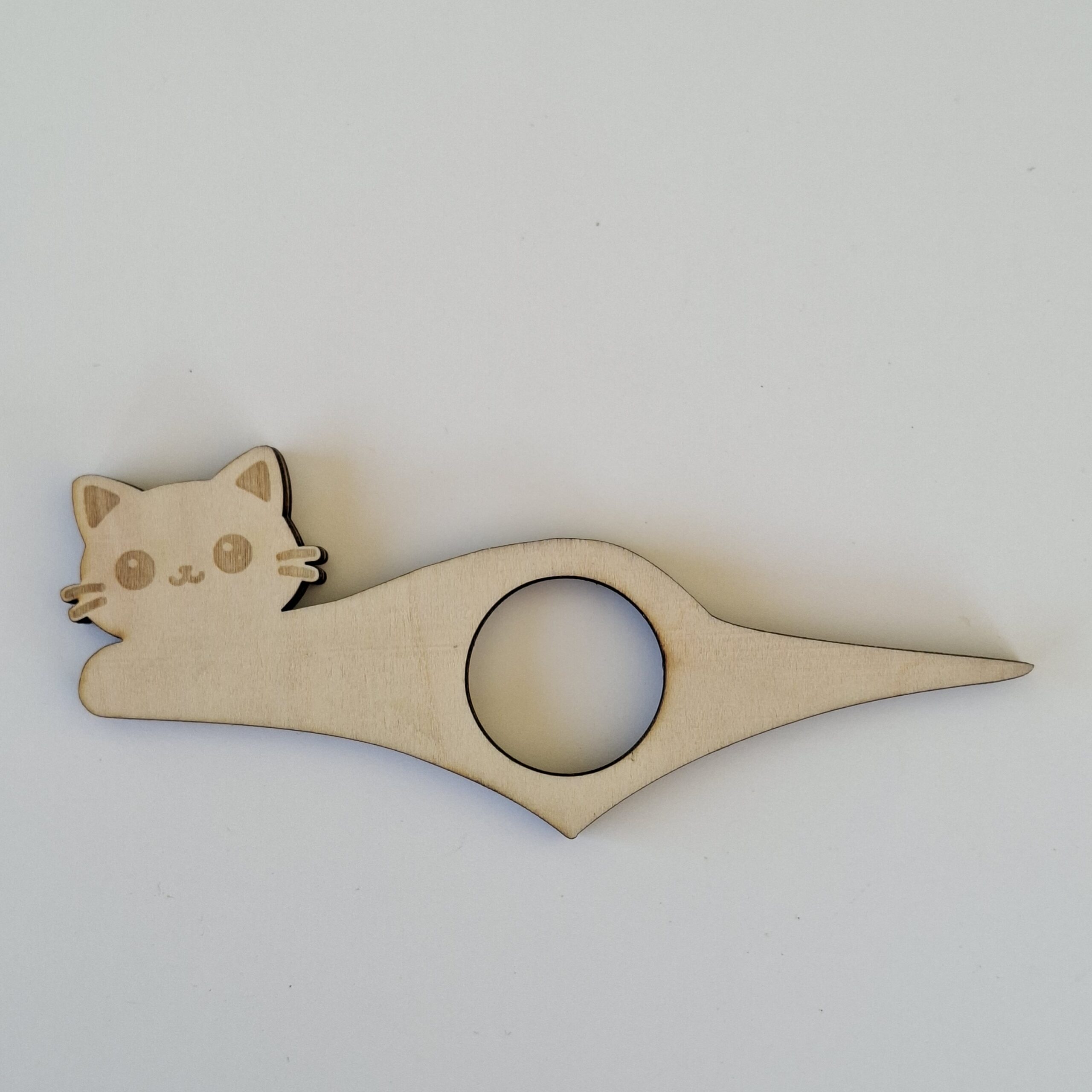 Bague de lecture Chat en bois – Image 2