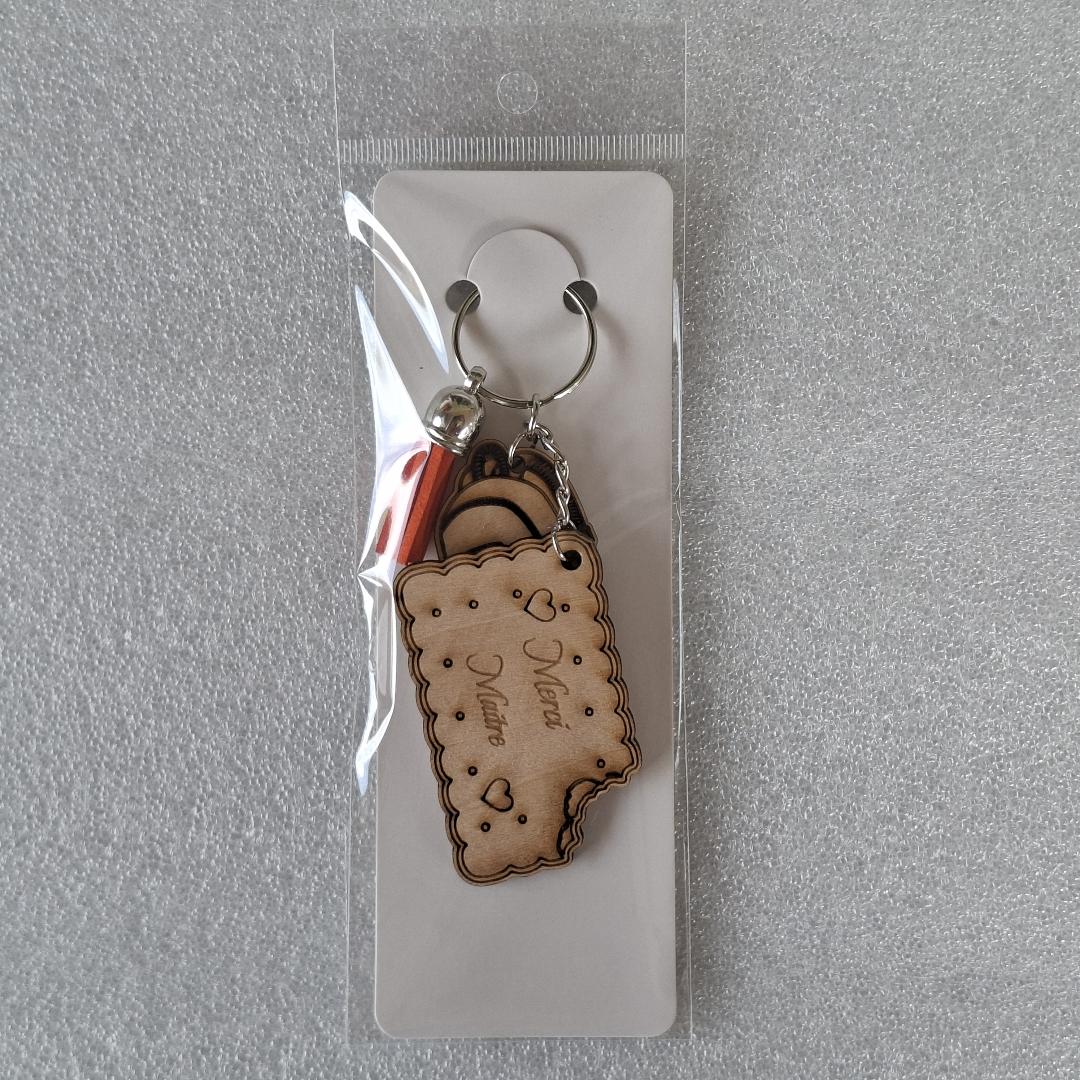Porte-clés personnalisé école -Bois – Image 5