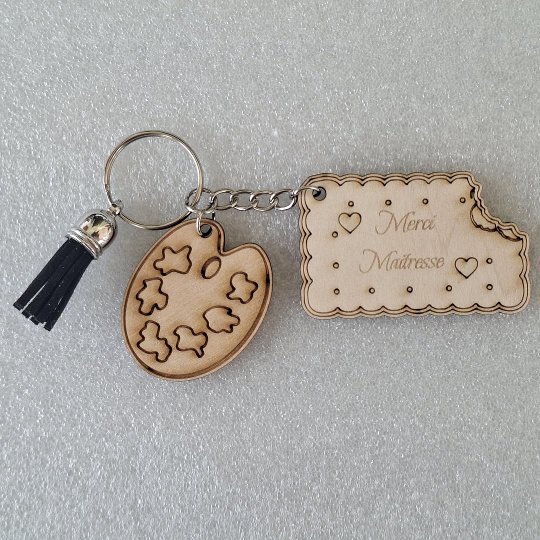 Porte-clés personnalisé école -Bois – Image 9