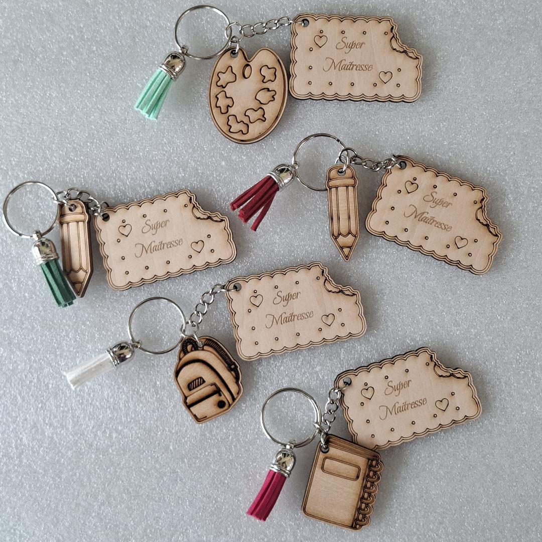 Porte-clés personnalisé école -Bois – Image 7