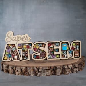 Cadeau orginal pour ATSEM - Super ATSEM bois
