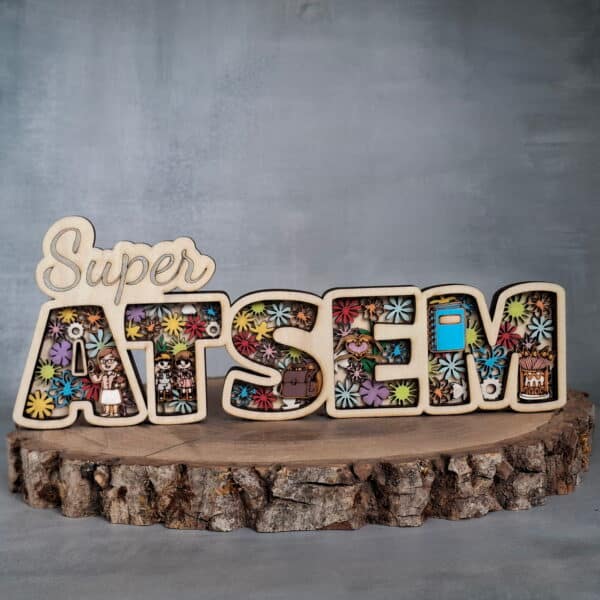 Cadeau orginal pour ATSEM - Super ATSEM bois