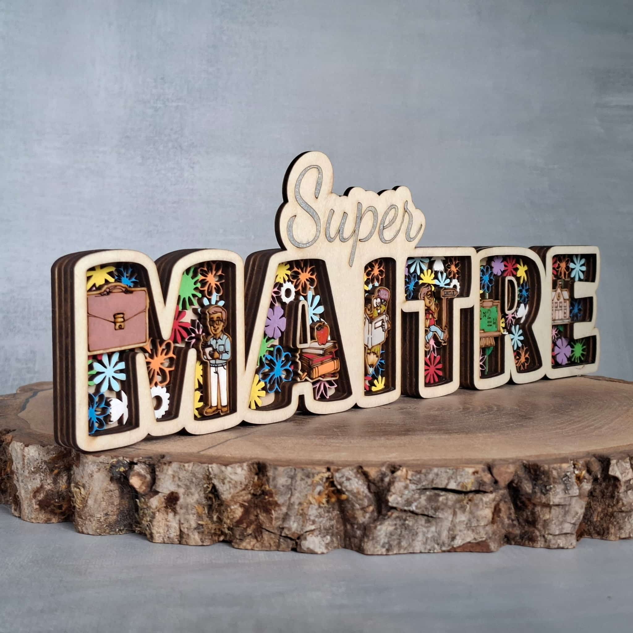 Cadeau pour Maître d'école - Super Maitre bois – Image 2