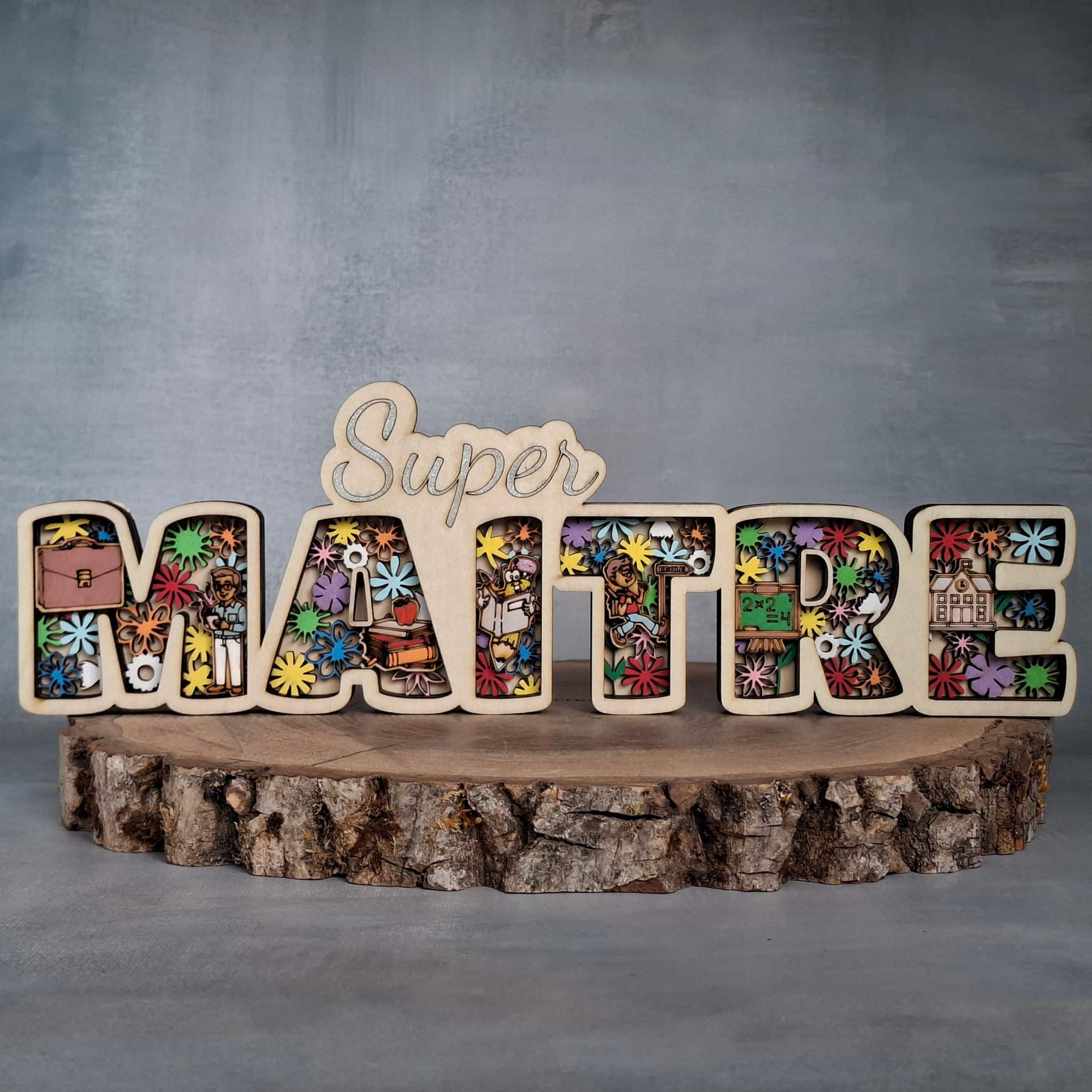 Cadeau pour Maître d'école - Super Maitre bois